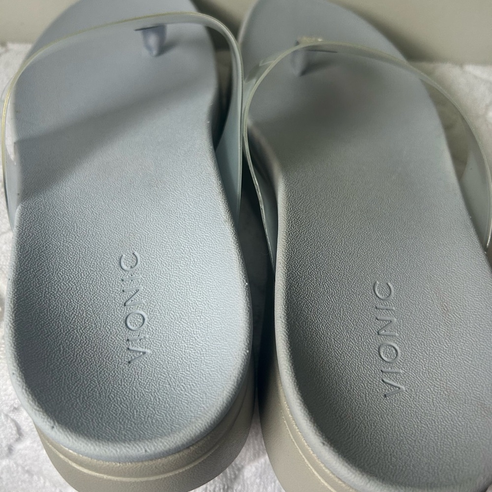 Vionic Luminous Women's Thong Post Wedge Sandal Flip Flops Size 9 Baby Blue - Picture 6 of 9